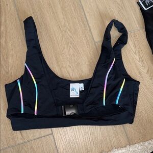 iHeartRaves Reflective Black Crop Top